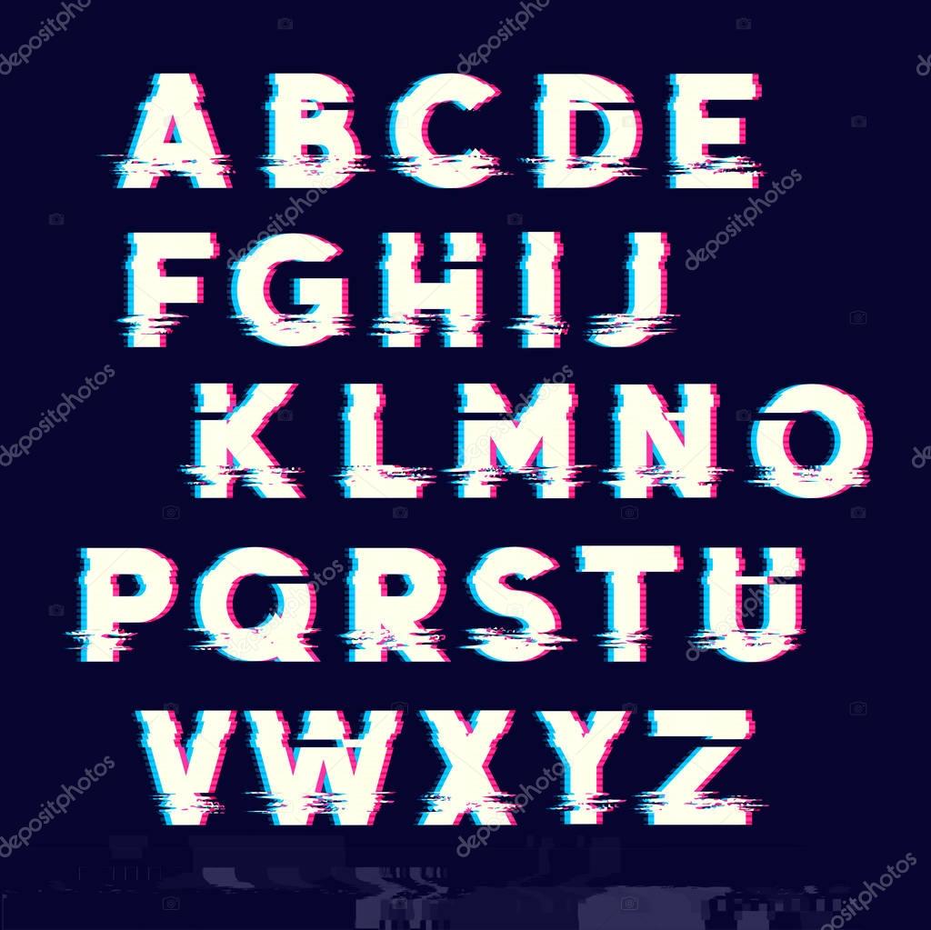 Glitch displacement type letters