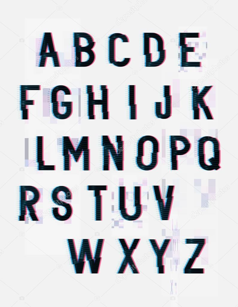 Split Glitch Letters