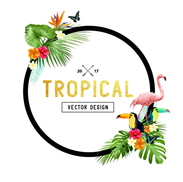 Diseño de la frontera tropical — Archivo Imágenes Vectoriales