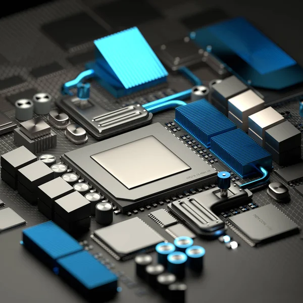 Motherboard and CPU Technology Background — Stock Photo, Image