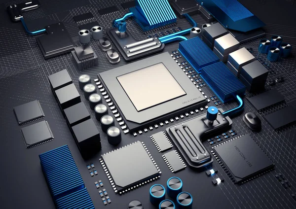 Mobile Device CPU Background — Stock Photo, Image