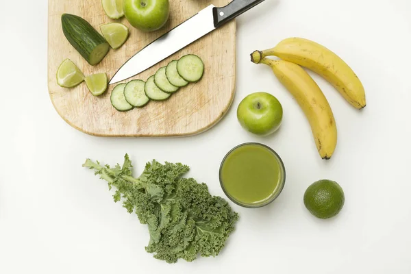 Top View of a Healthy Smoothie made with Fruit and Veg — Stock Image Top View of a Healthy Smoothie made with Fruit and Veg Royalty Free Stock Images