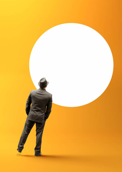 Businessman and Blank Circle