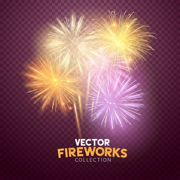 Vector Isolated Fireworks — Stock Vector