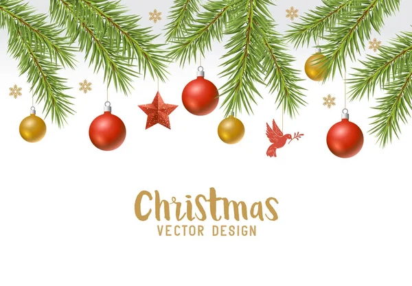 Natale festivo sfondo bordo design — Vettoriale Stock