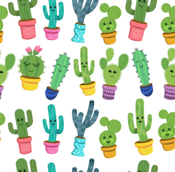 Vecteur de motif de cactus sans couture — Image vectorielle