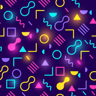 Neon parlayan Retro Seamless Modeli