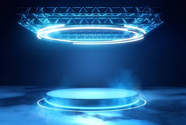 Futuristic Stage Platform with Lighting clipart
