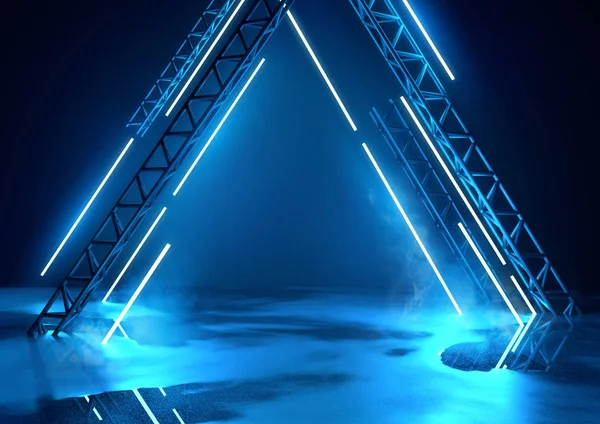 Futuristische Bühne und blaues Licht — Stockfoto