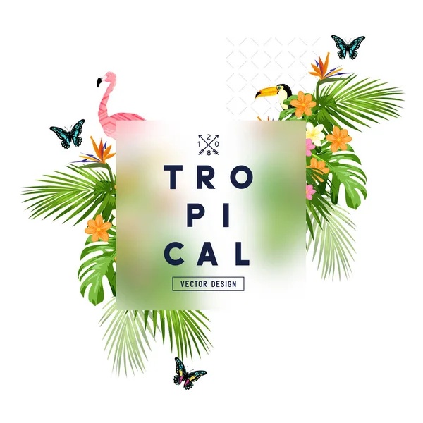 Cadre de forêt tropicale humide — Image vectorielle