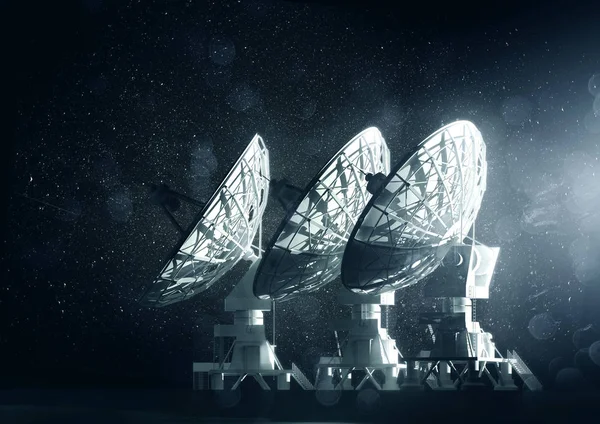 A Group Of Large Radio Telescopes — Stock Photo, Image