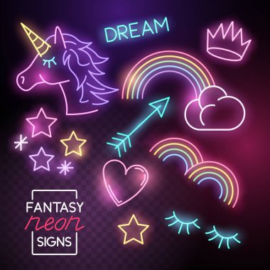 Fantezi Neon ışıkları küme