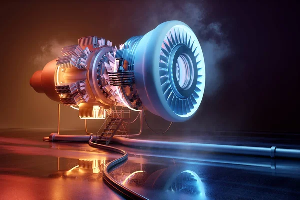 Futurista Jet Engine Engineering Concept — Foto de Stock