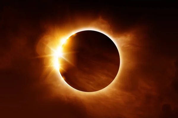 皆既日食の終わり — ストック写真