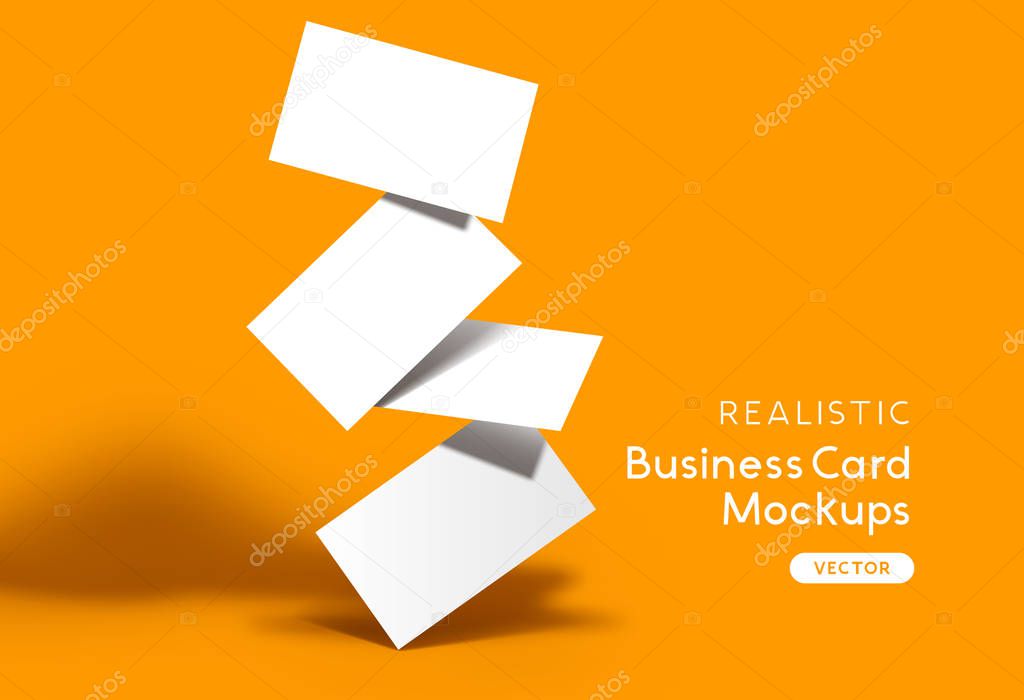 Realistic Business Card Stack
