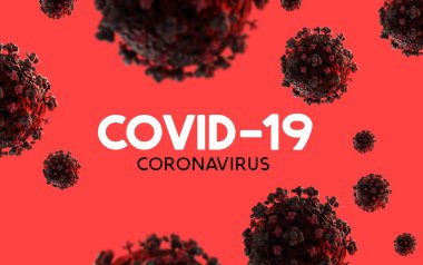 Covid-19, koronavirüs bilgisi ve haber arkaplan planı. 3B illüstrasyon 