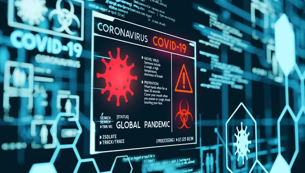 Coronavirus Covid Παγκόσμια Πανδημία Οπτικοποίηση Δεδομένων Απεικόνιση — Φωτογραφία Αρχείου