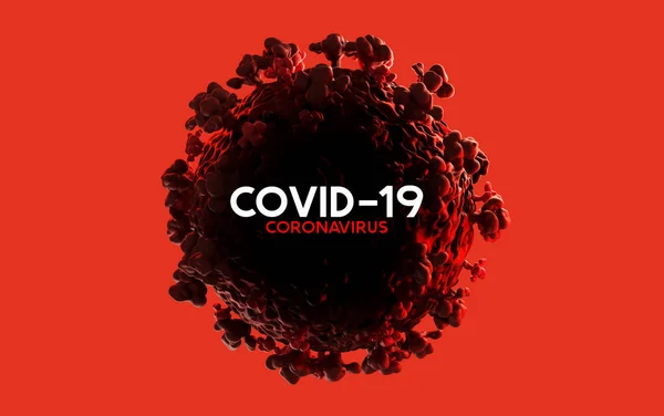 Red Covid Coronavirus Pandemic Outbreak Title Background Illustration — Stock Photo, Image