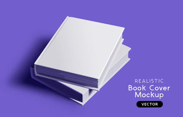 Leere Buchcover Mockup Design Layout Mit Schatten Für Branding Vektorillustration — Stockvektor