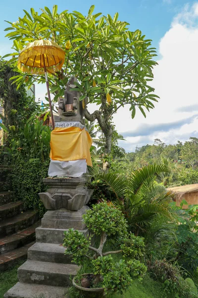 Templo hindu no jardim tropical em Bali. Pequeno templo no — Fotografia de Stock