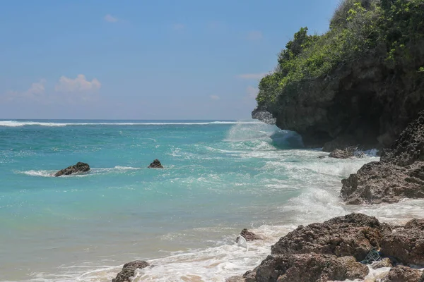 Spiaggia Pantai Gunung Payung Con Sabbia Fine Dorata Bali Acqua — Foto Stock