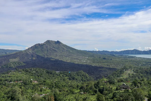 Panorama Monte Batur Gunung Batur Vulcão Ativo Localizado Centro Caldeira — Fotografia de Stock