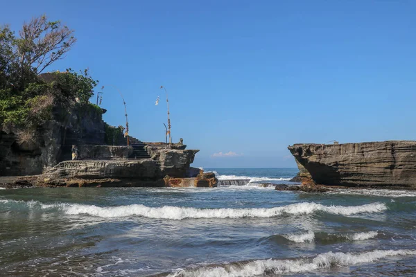 Marea Inonda Costa Tempio Costruito Una Roccia Nel Mare Tempio — Foto Stock