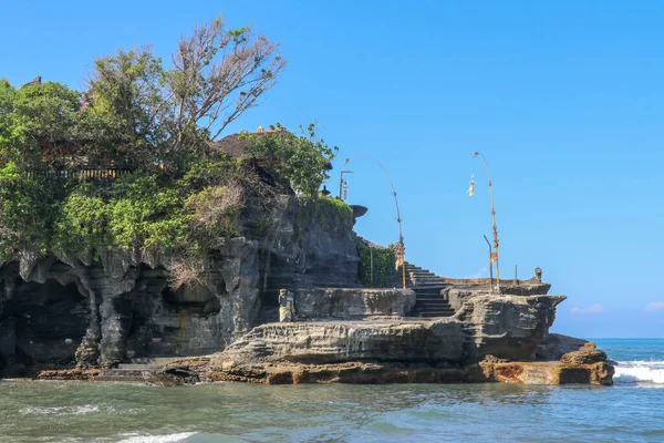 Tanah Lot Significa Mare Terra Lingua Balinese Situato Tabanan Circa — Foto Stock