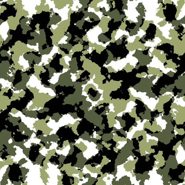 Modelli Mimetici Sfondo Nero Verde Marrone Modello Stoffa Militare — Foto Stock