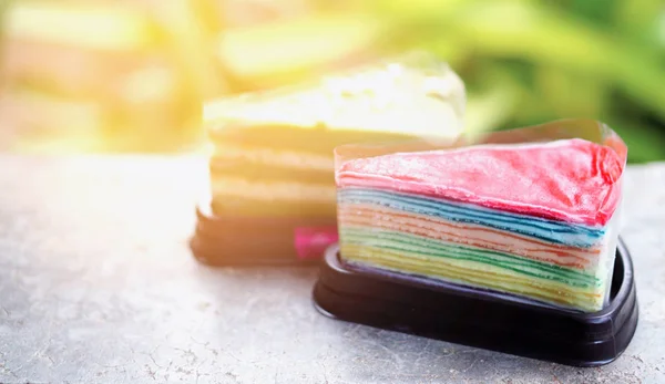 Soft Focus Rainbow Cake Texture Background — Stock Photo, Image