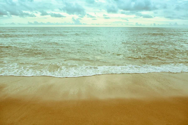 Vague Mer Sable Brun Fond Plage Été — Photo