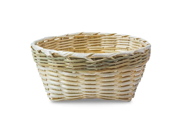 Bamboo basket on isolate white background — Stock Photo, Image