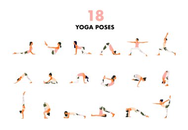  Yoga yapan bir grup küçük kadın. Antrenman yapan kadınlar