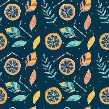 Turunçgil meyveli kusursuz desen. Limonata.