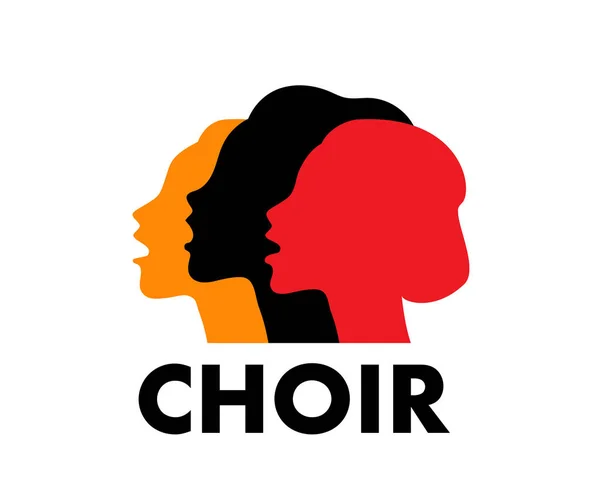 Logotipo do coro. Pessoas cantando, música . — Vetor de Stock