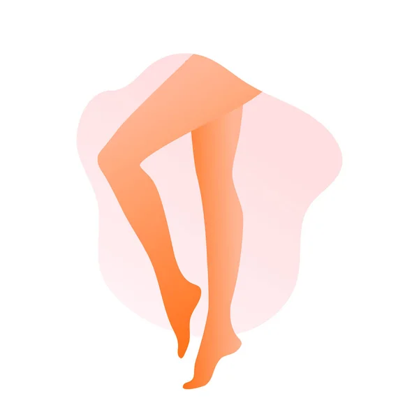 Vackra smala friska kvinnliga ben utan åderbråck, hår eller ödem vektor illustration. — Stock vektor