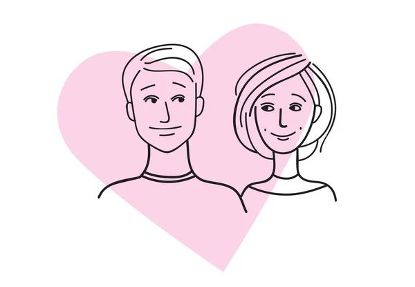 Birbirine aşık bir çift. Sevgililer Günü kartı. Hamilelik planlama — Stok Vektör