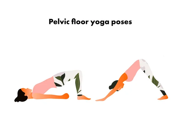Yoga nach unten und oben mit Blick auf Hundefrau Gesundheit. — Stockvektor