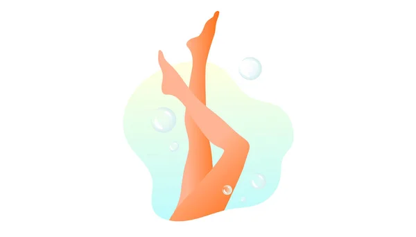 Bella elegante montato snello gambe femminili sane senza vene varicose, capelli o edema vettoriale illustrazione . — Vettoriale Stock