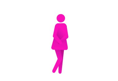 Urinary incontinence, cystitis, involuntary urination woman vector illustration. Bladder problems. Menopause, woman health. clipart