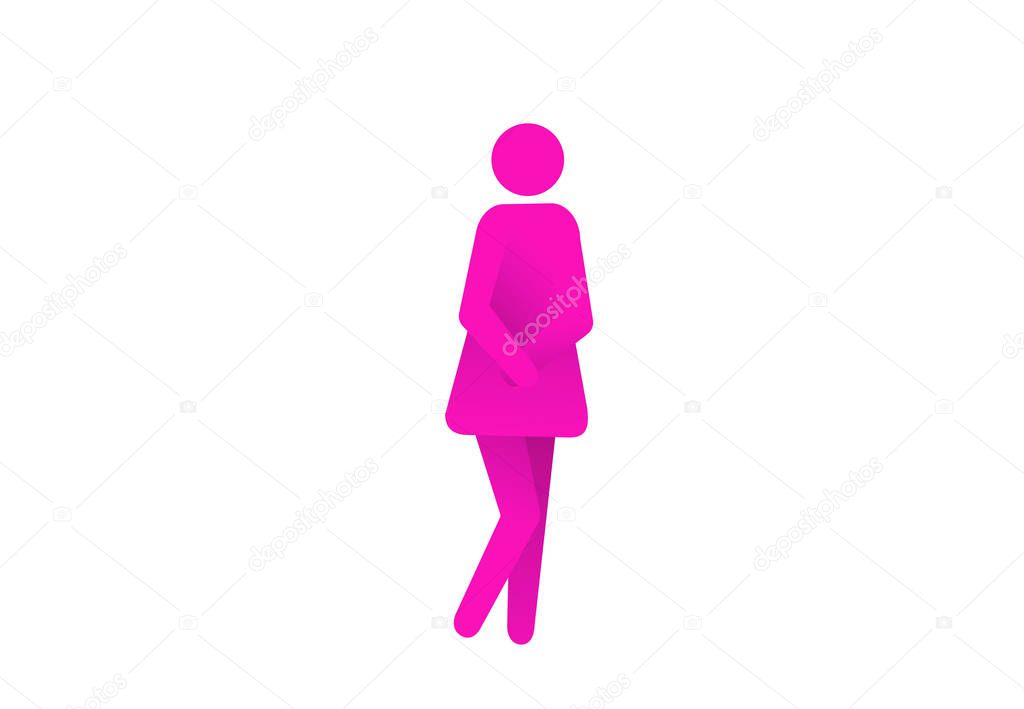 Urinary incontinence, cystitis, involuntary urination woman vector illustration. Bladder problems. Menopause, woman health.