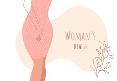 Beautiful female body and womens hygiene and health concept. Menopause, Urinary incontinence, clipart