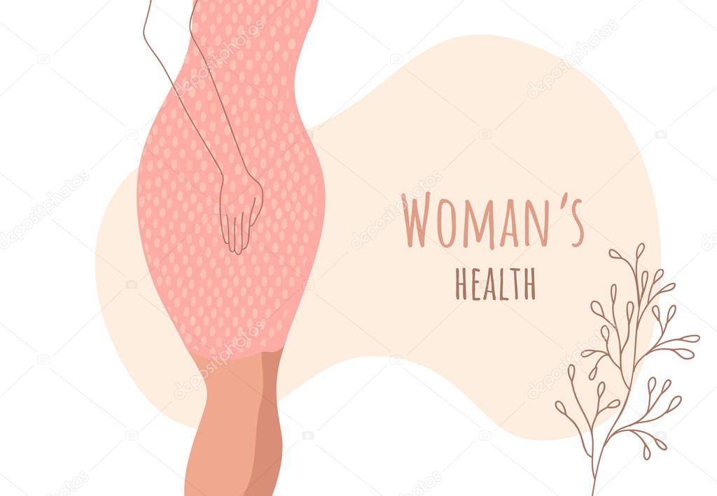 Beautiful female body and womens hygiene and health concept. Menopause, Urinary incontinence,