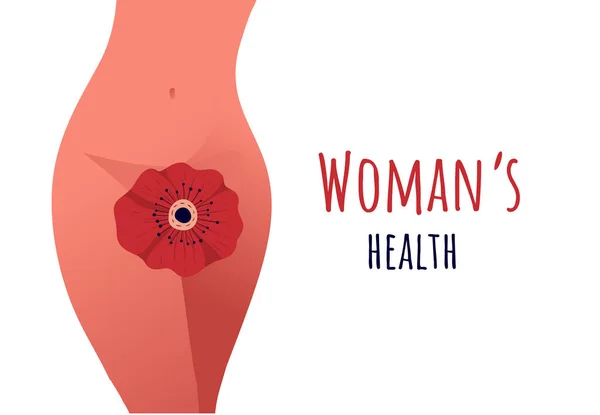 Hermoso cuerpo femenino y concepto de higiene y salud de las mujeres. Menopausia, Incontinencia urinaria , — Vector de stock