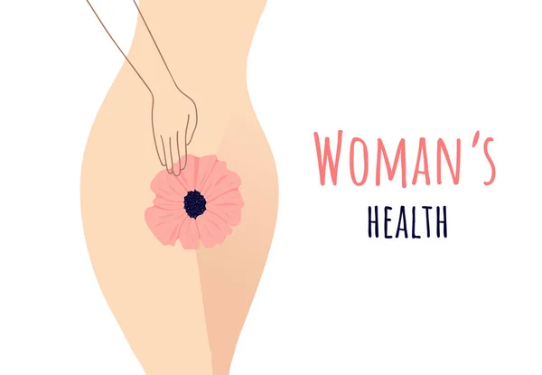 Belo corpo feminino e conceito de higiene e saúde das mulheres. Menopausa, Incontinência urinária , — Vetor de Stock