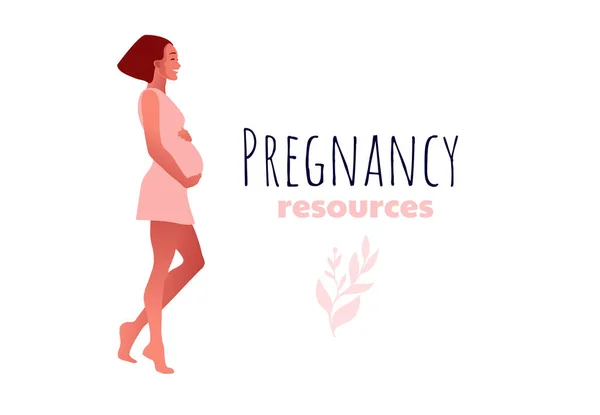 Mujer embarazada caminando. Carácter femenino embarazada bien equipado activo . — Archivo Imágenes Vectoriales