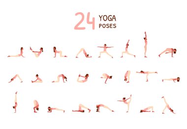  Yoga yapan bir grup küçük kadın. Antrenman yapan kadınlar