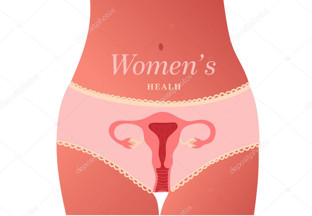 Female reproductive system. Womans health type. Vector illustration 