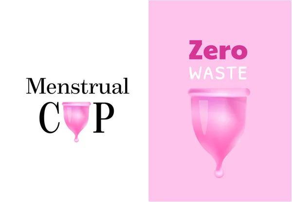 Menstruationstasse Logo, feminine Periode Hygieneprodukt. — Stockvektor