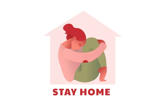 Stay at home type. Lockdown. Covid-2019 quarantine